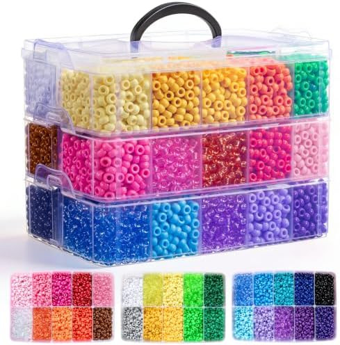 10000Pcs Pony Beads Bulk 30 Colors for Kandi Bracelet Making | Amazon (US)