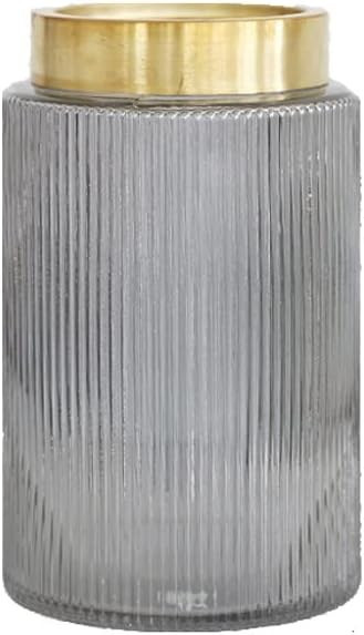 SSDD Copper Mouth American Metal Transparent Glass Vase Large Ornament Living Room Flower Arrange... | Amazon (US)