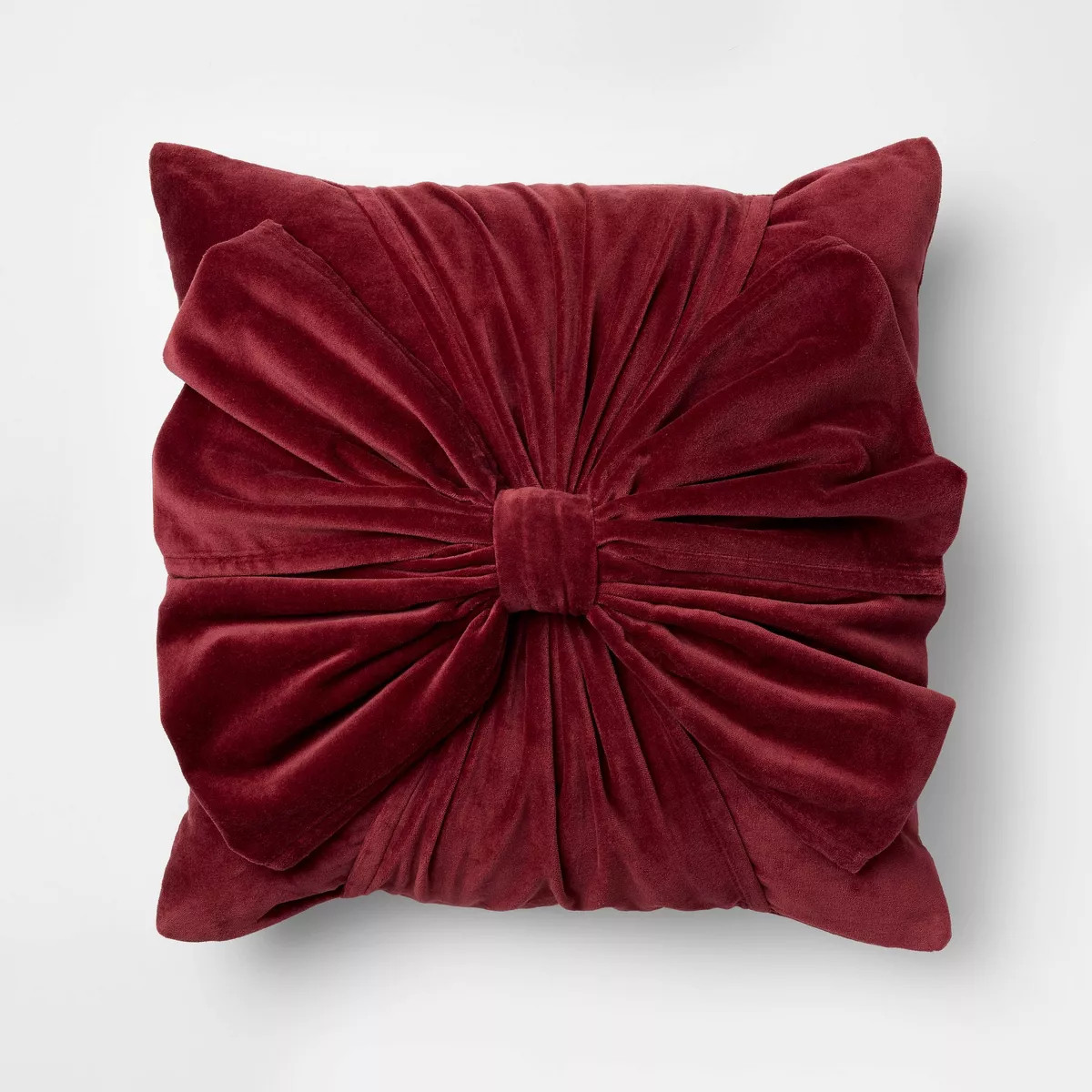 20"x20" Burgundy Bow Pillow - Threshold\u2122 designed with Studio McGee | Target