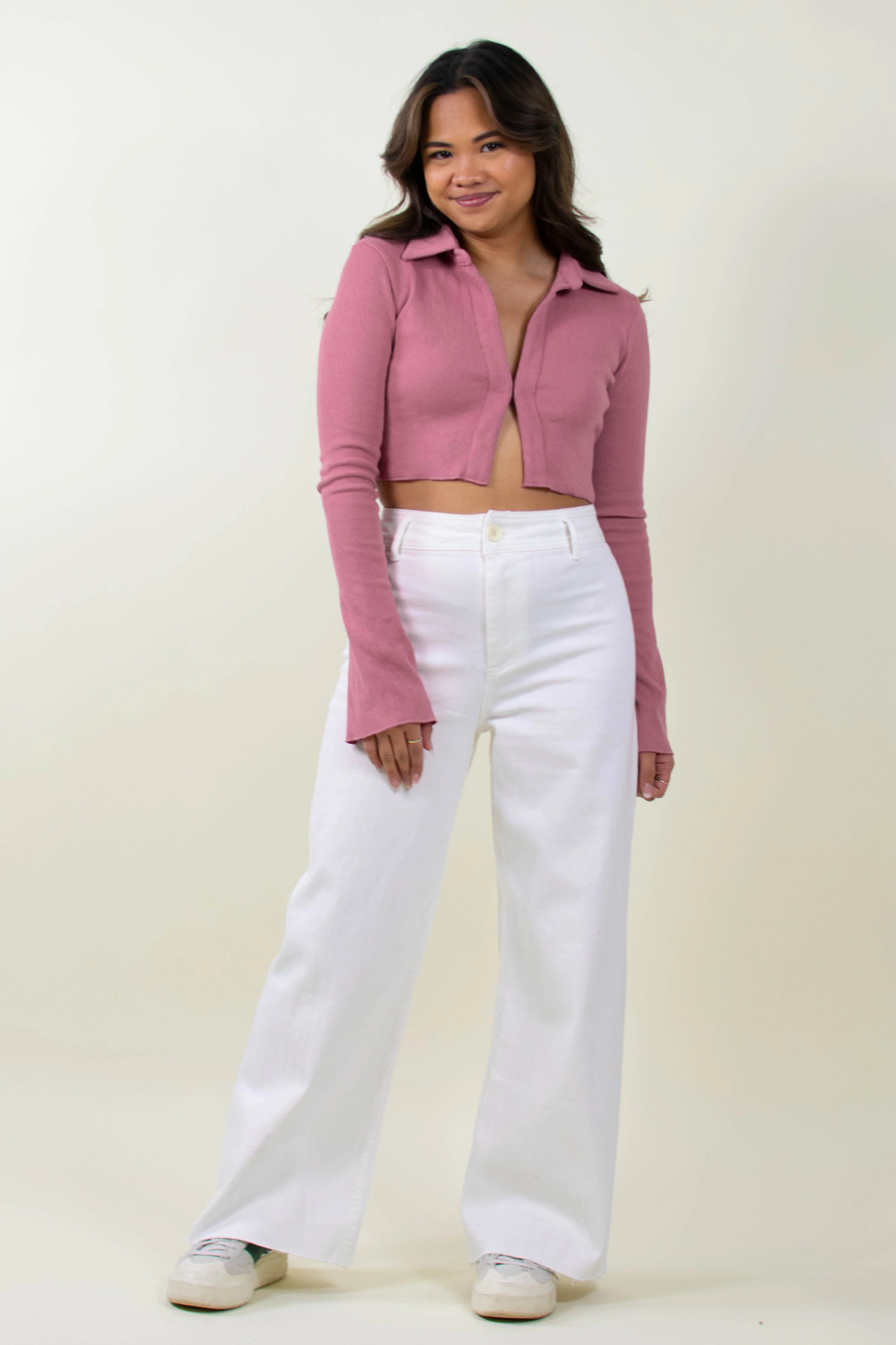 Please Don't Go Jeans in White | Grey Bandit