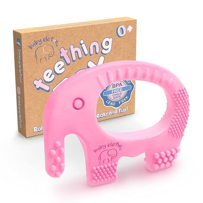 BABY ELEFUN Girl Teether - Easy to Hold BPA Free Silicone Teethers with Gift Christmas Stocking S... | Amazon (US)