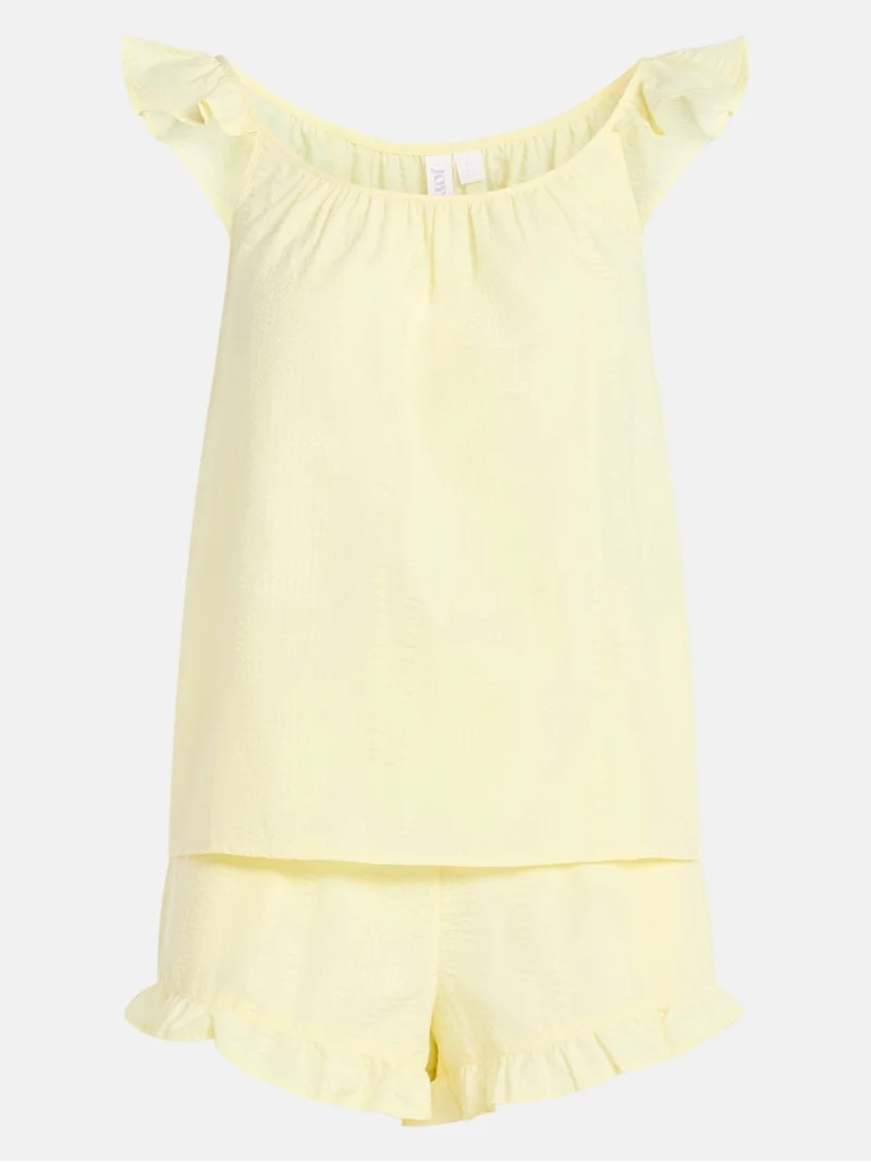 Joyspun Women's Seersucker Sleep Cami and Shorts Set with Ruffle, 2-Piece, Sizes XS-3X | Walmart (US)
