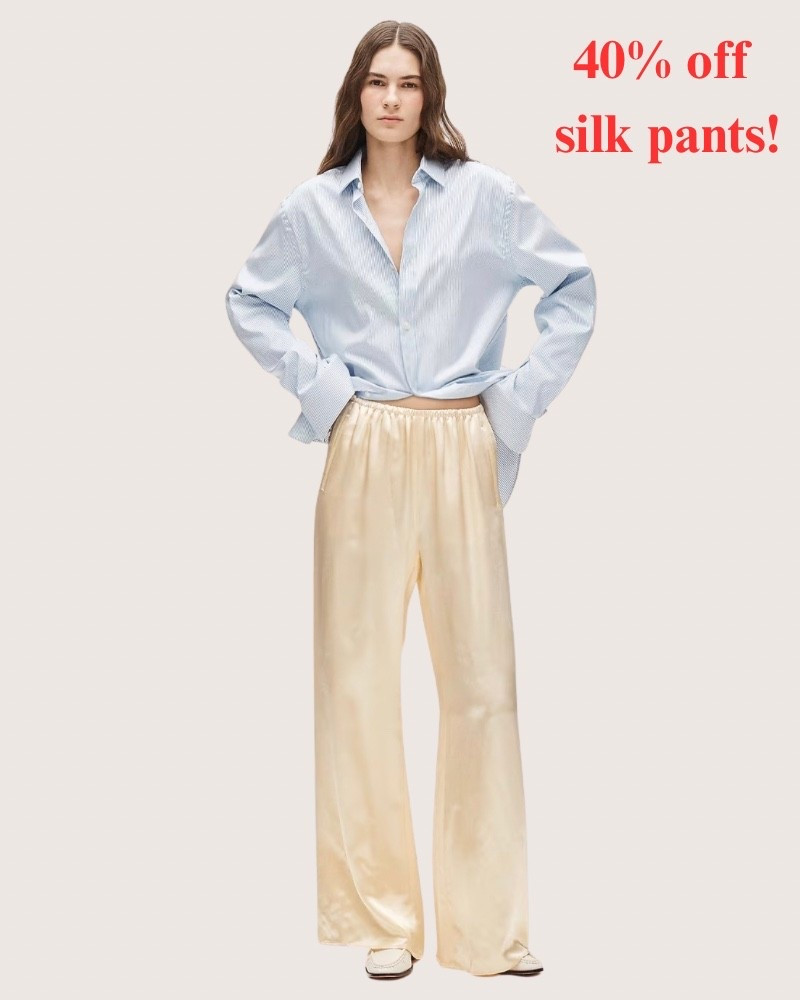 These silk pants are so chic!! Take 40% off sale! Beige, butter yellow, spring, summer, partisan style, classy, work.

#LTKootd #LTKSaleAlert #LTKWorkwear