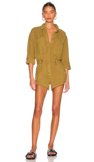 River Romper in Dirty Olive Pigment | Revolve Clothing (Global)