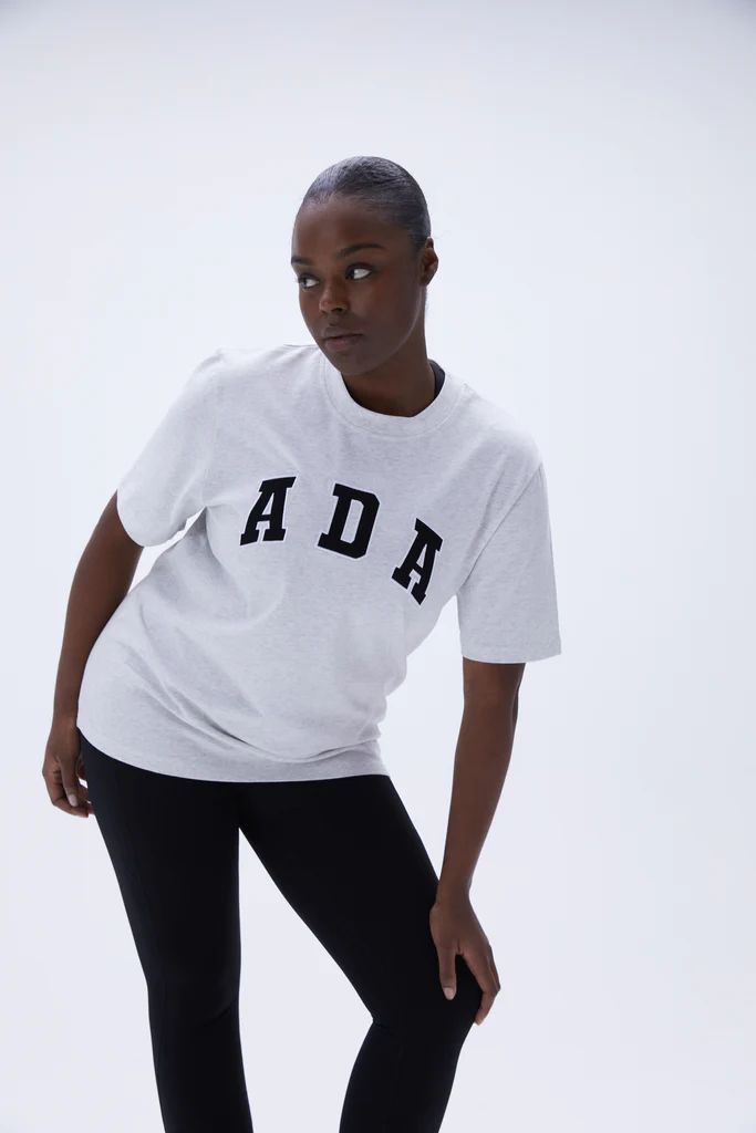 ADA Short Sleeve Oversized T-shirt - Grey Melange | Adanola UK