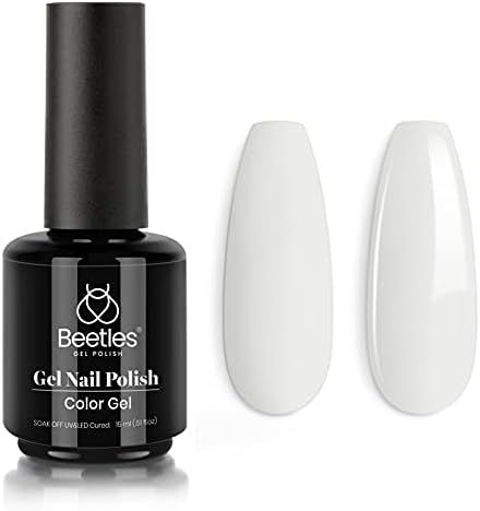 Beetles Gel Nail Polish, 1 Pcs 15ml Milky White Color Soak Off Gel Polish Nail Art Manicure Salon DI | Amazon (US)
