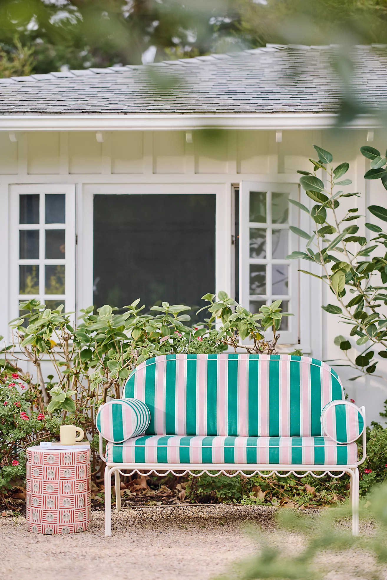 Business & Pleasure Co. The Al Fresco Love Seat Cushion Slipcover Set | Anthropologie (US)
