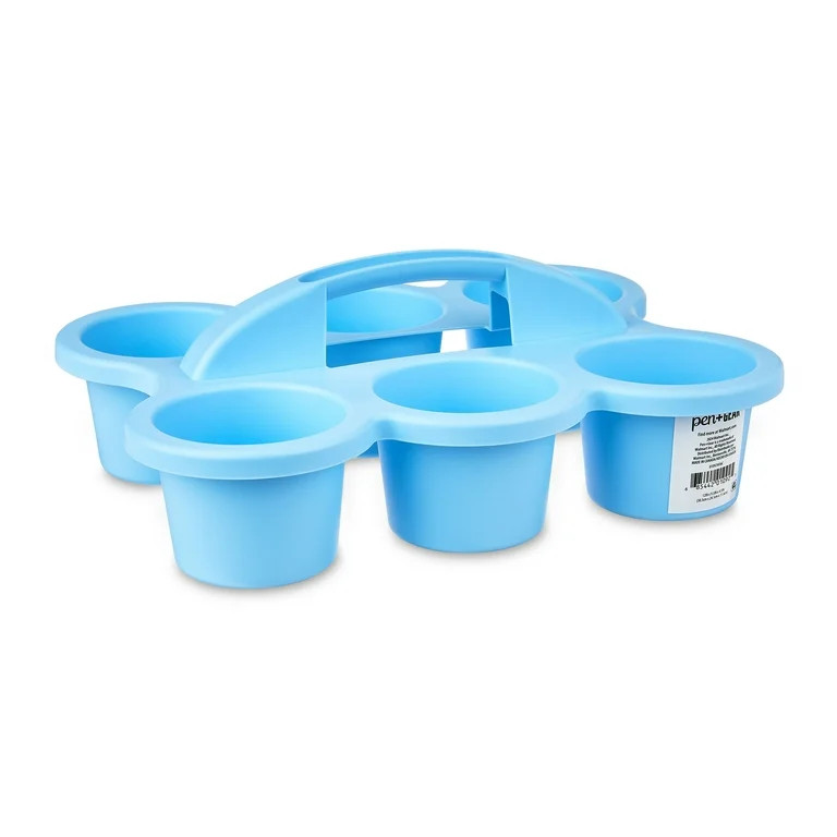 Pen+Gear Plastic Cup Caddy, Desktop Craft and Hobby Organizer, Sky Blue, 6-pack | Walmart (US)