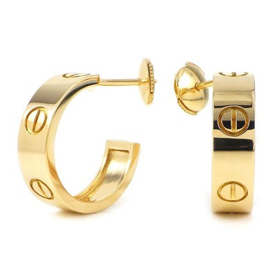 Cartier Pierced Earrings Hoop Love B8022500 5.7mm Width Model Vis 750YG | eBay US