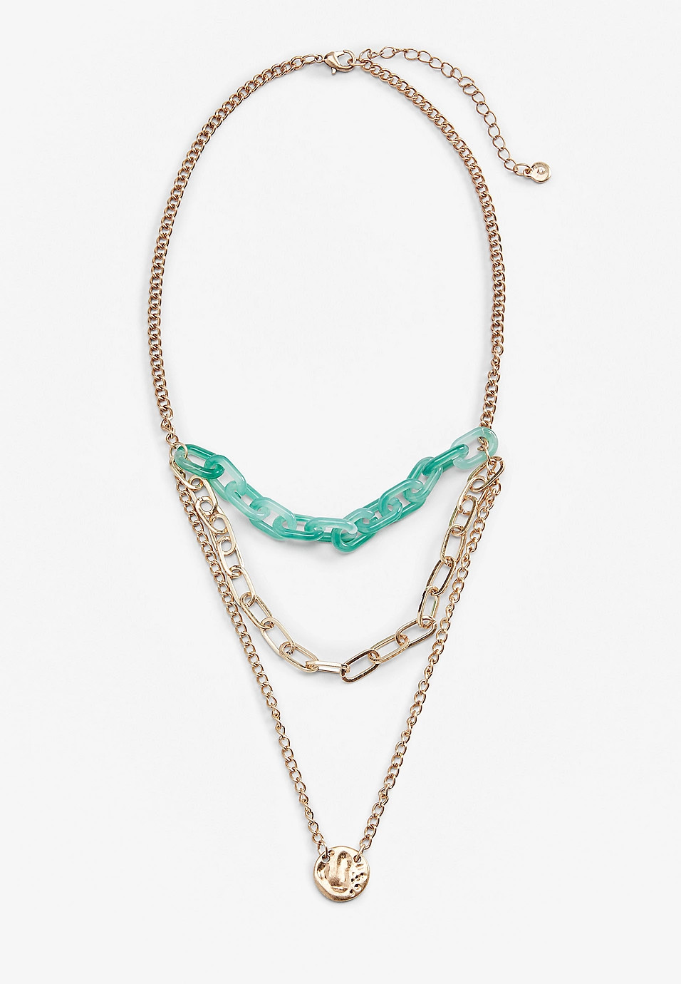Chunky Turquoise Gold Pendant Layered Necklace | Maurices