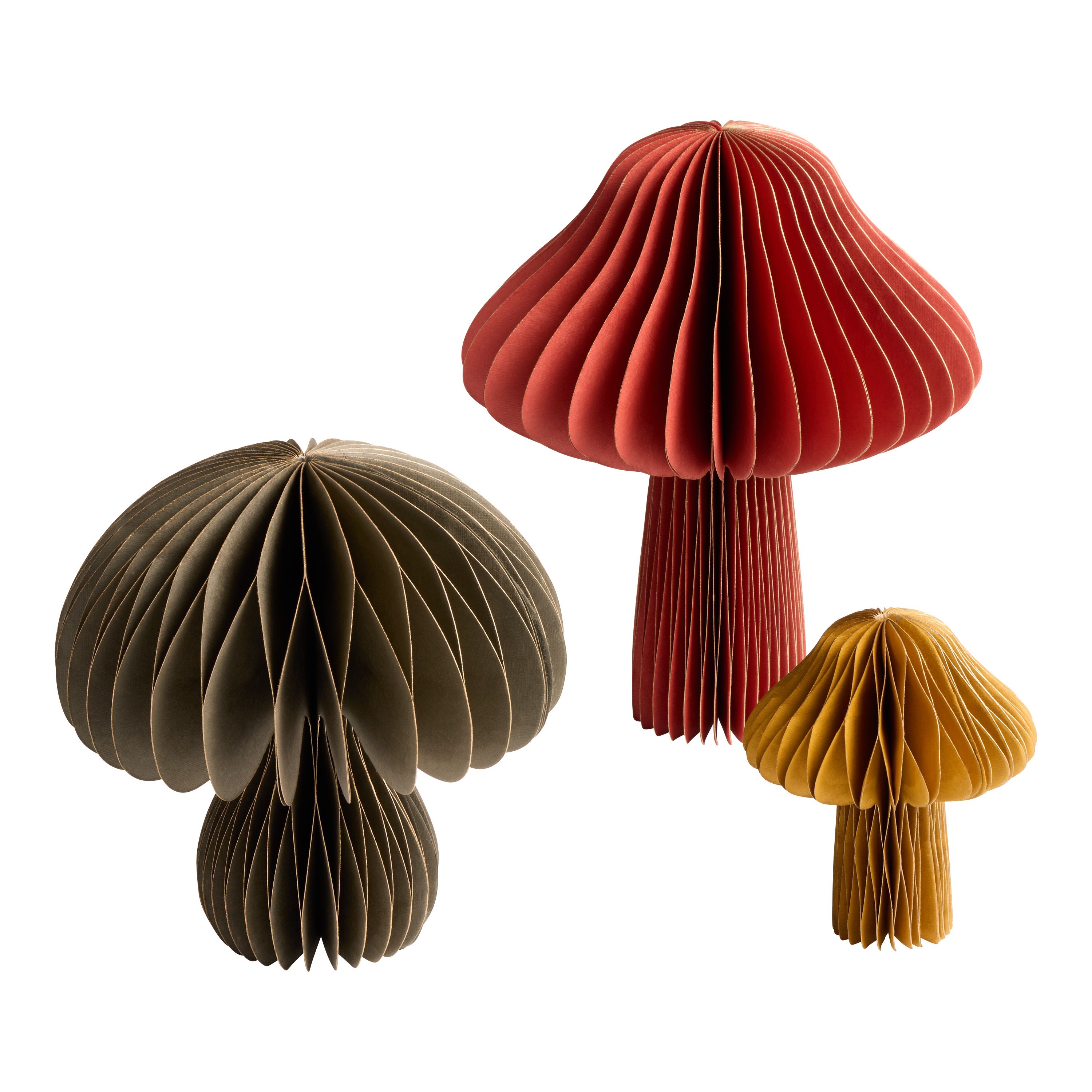 Handmade Paper Honeycomb Mushrooms 3 Piece | World Market