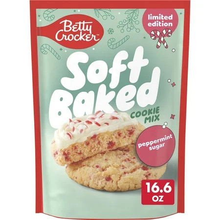 Betty Crocker Limited Edition Soft Baked Peppermint Sugar Cookie Mix, 16.6 oz | Walmart (US)
