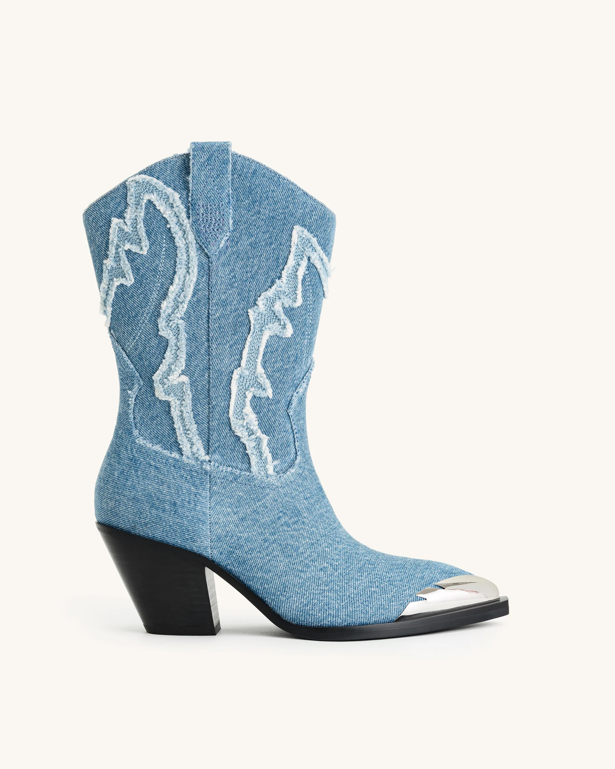 Riya Denim Cowboy Boot - Blue | JW PEI US