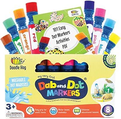 Washable 8 Colors Dot Markers Pack Set. Fun Art Supplies for Kids, Toddlers and Preschoolers. Non... | Amazon (US)