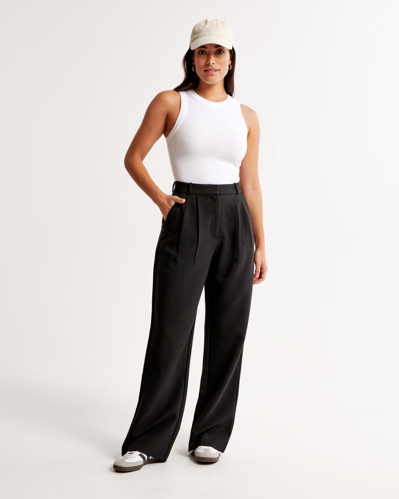 Women's Curve Love A&F Sloane Tailored Pant | Women's New Arrivals | Abercrombie.com | Abercrombie & Fitch (US)