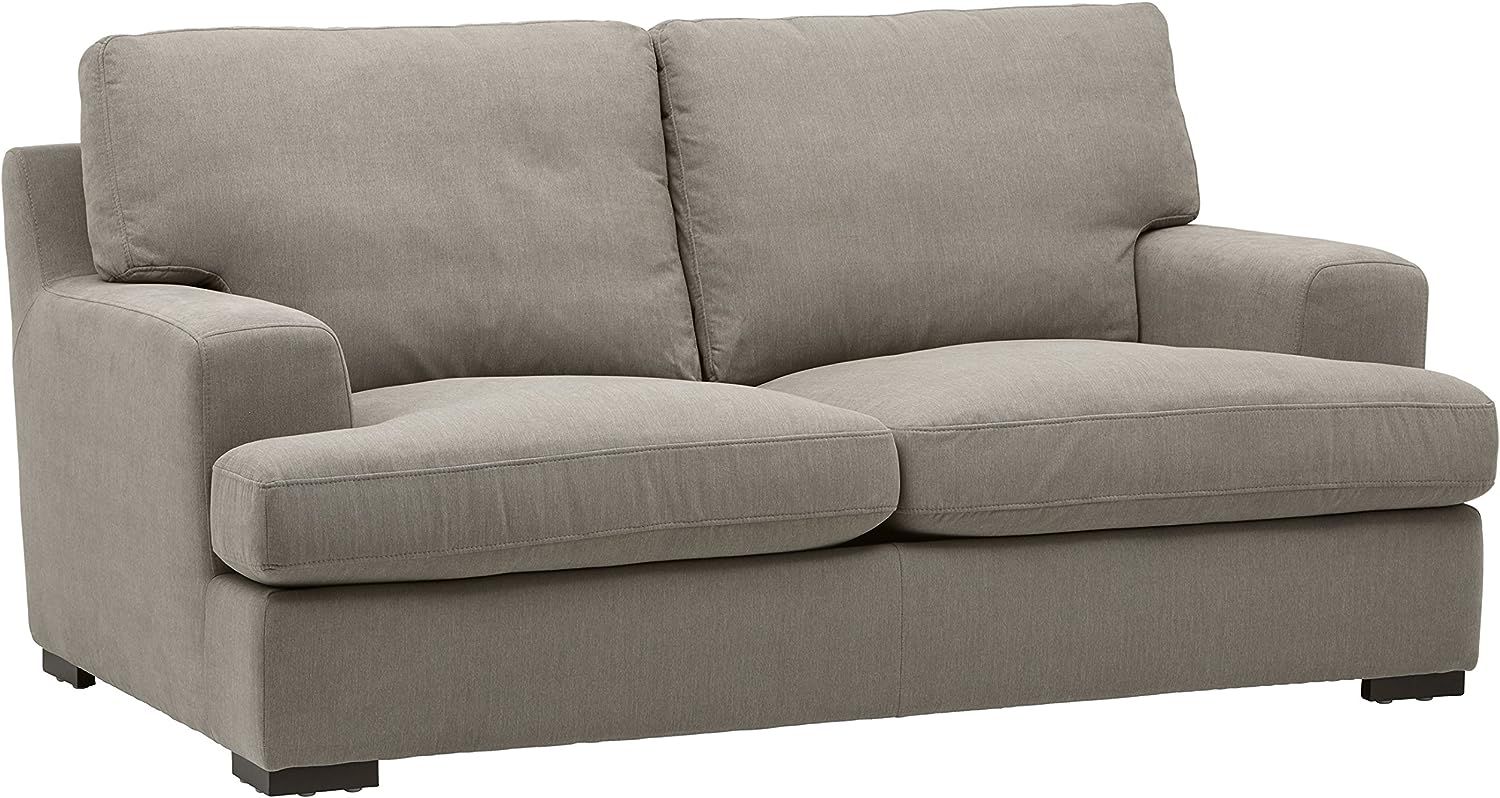 Amazon.com: Amazon Brand – Stone & Beam Lauren Down-Filled Oversized Loveseat Sofa, 74"W, Slate... | Amazon (US)