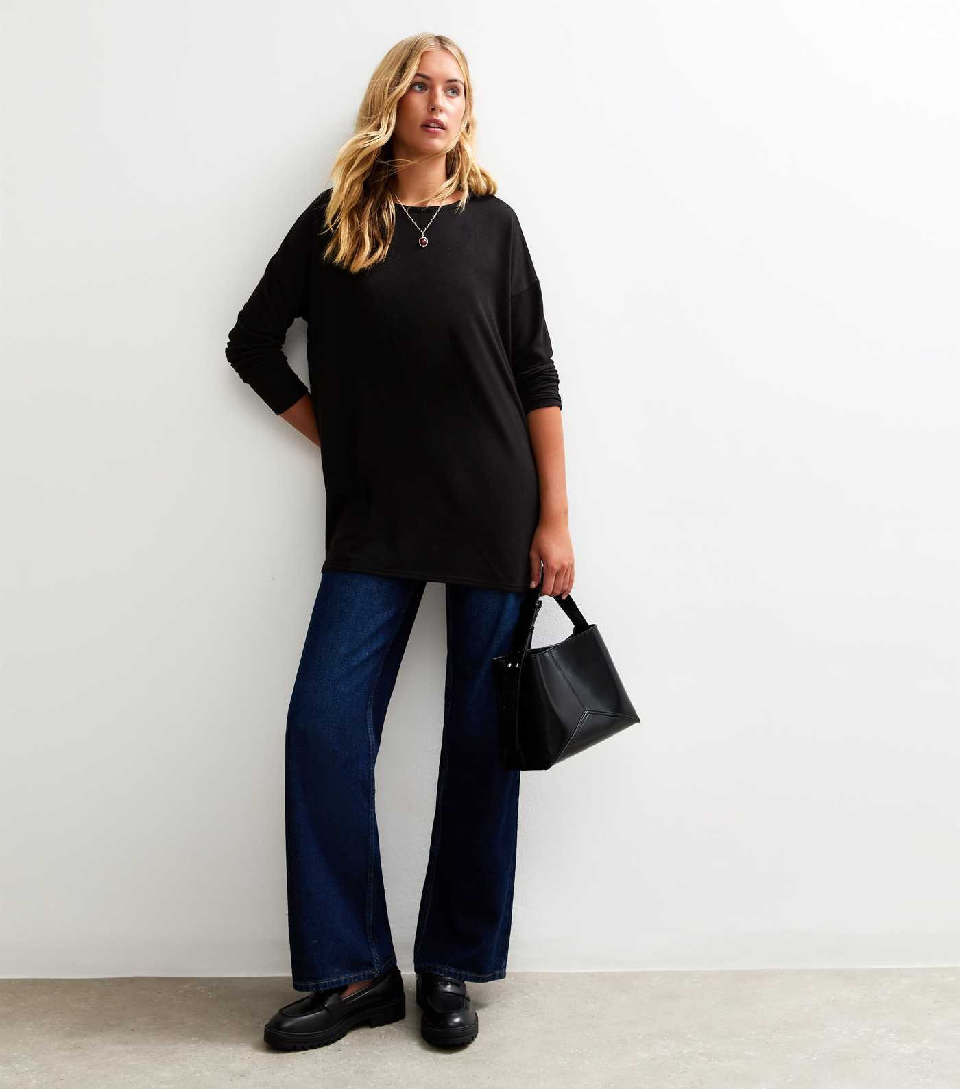 Tall Black Soft Touch Long Sleeve Top | New Look | New Look (UK)