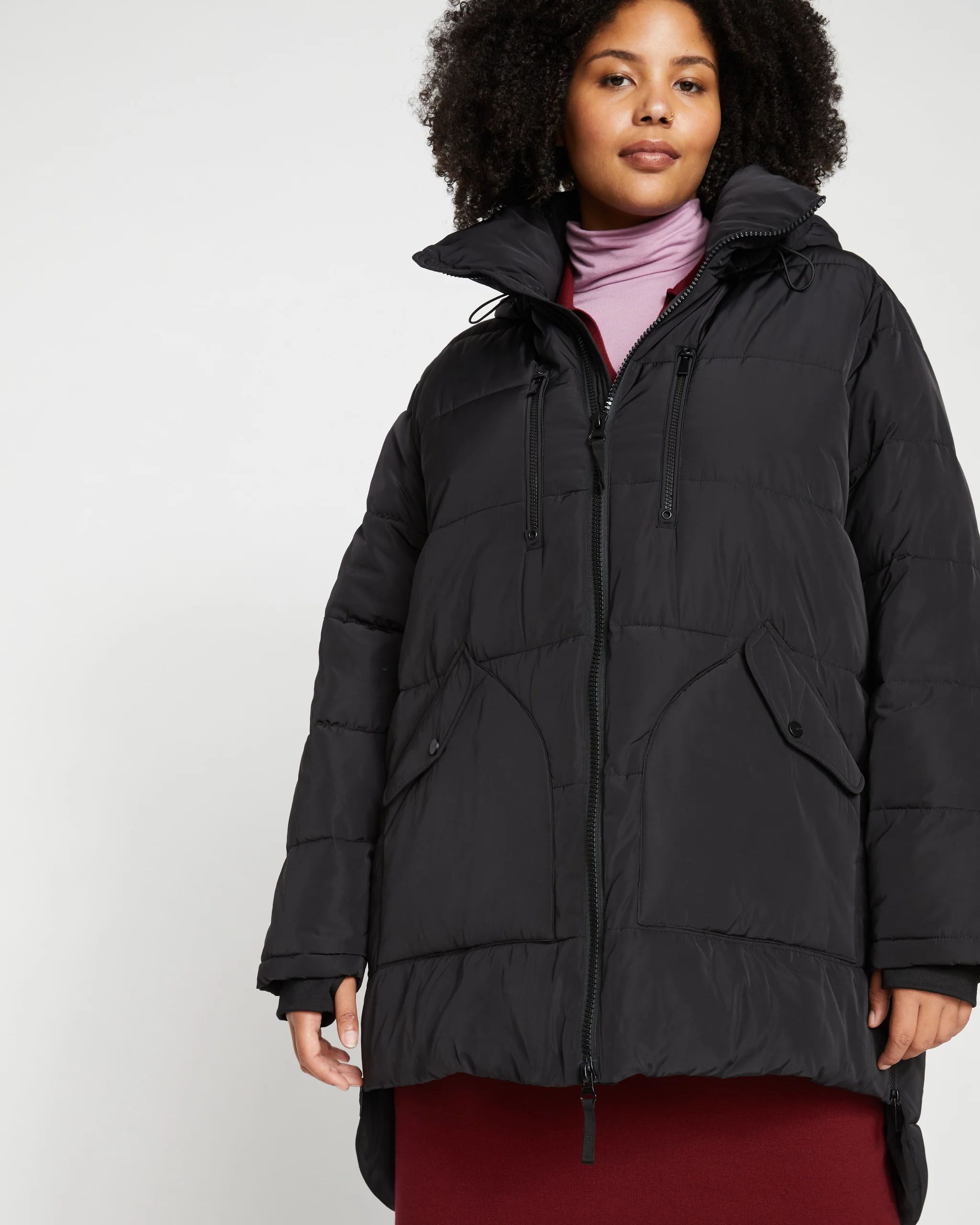 Matterhorn Mid Hooded Puffer - Black | Universal Standard