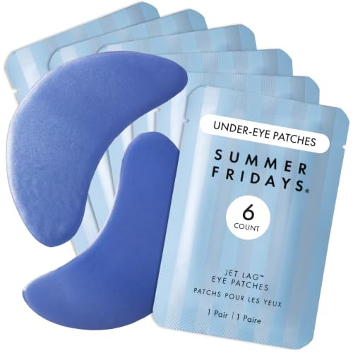 Summer Fridays Jet Lag Hydrating Eye Patches - De-puffing Hydrogel Under Eye Masks with Hyaluronic Acid, Caffeine + Peptides - Soothing + Refreshing At-Home + Travel Skin Care (6 Pairs) | Amazon (US)