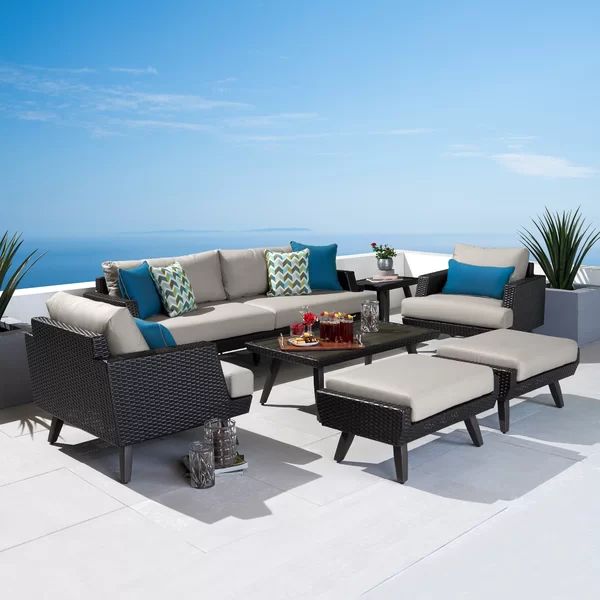 Winnie High-Density Polyethylene (HDPE) Wicker 5 - Person Seating Group with Sunbrella Cushions | Wayfair North America