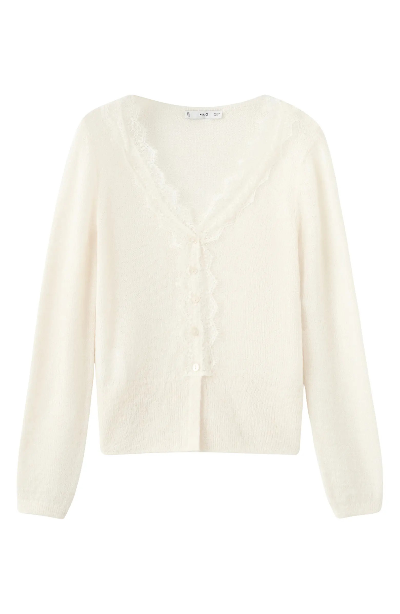 Lace Trim V-Neck Cardigan | Nordstrom