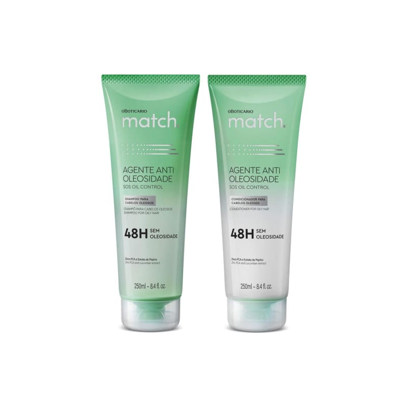 Combo Match Agente Antioleosidade: Shampoo 250ml + Condicionador 250ml | oBoticario (BR)