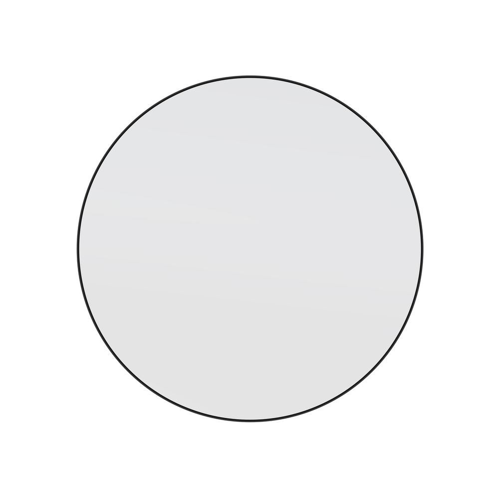 Glass Warehouse 36 in. W x 36 in. H Framed Round Bathroom Vanity Mirror in Black-MF-R-36-B - The ... | The Home Depot