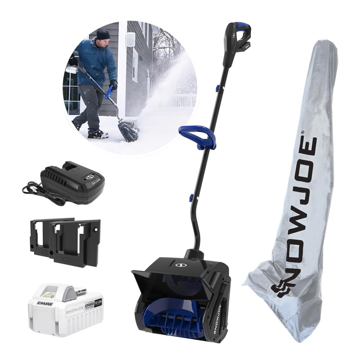 Snow Joe 24-volt Cordless 13" Snow Shovel with Cover & Battery Storage | HSN