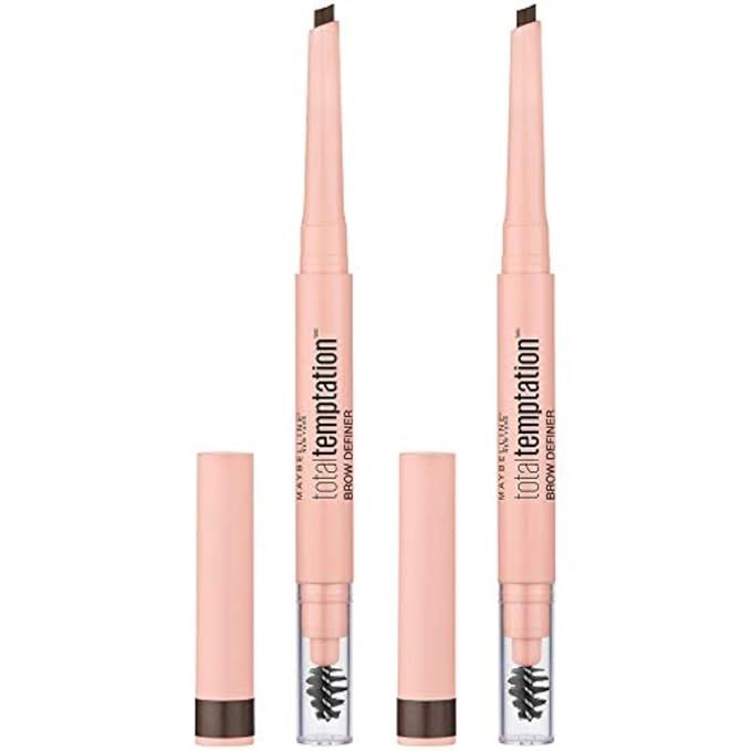 Maybelline Total Temptation Eyebrow Definer Pencil, Deep Brown, 2 Count | Amazon (US)