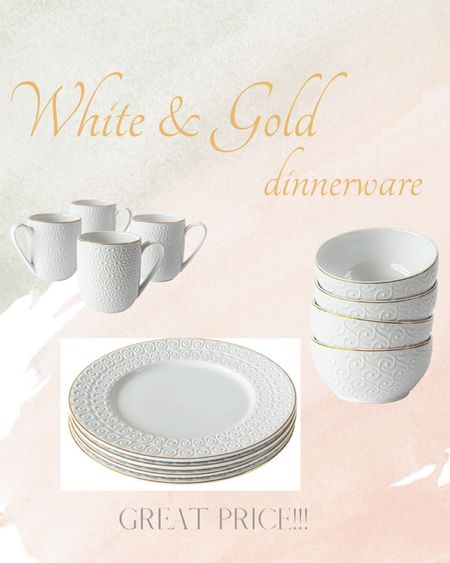 Beautiful dinnerware in white and gold