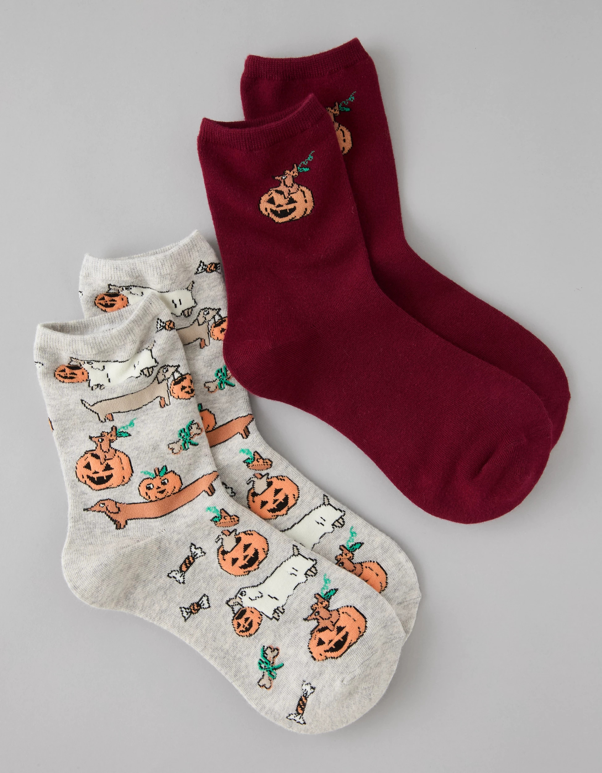 AE Halloween Cropped Crew Socks 2-Pack | American Eagle Outfitters (US & CA)