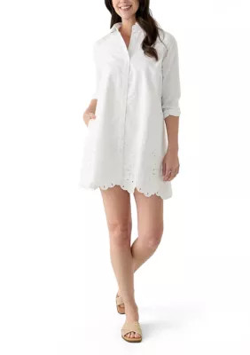 Crown & Ivy™ Women's Eyelet Shirtdress | Belk
