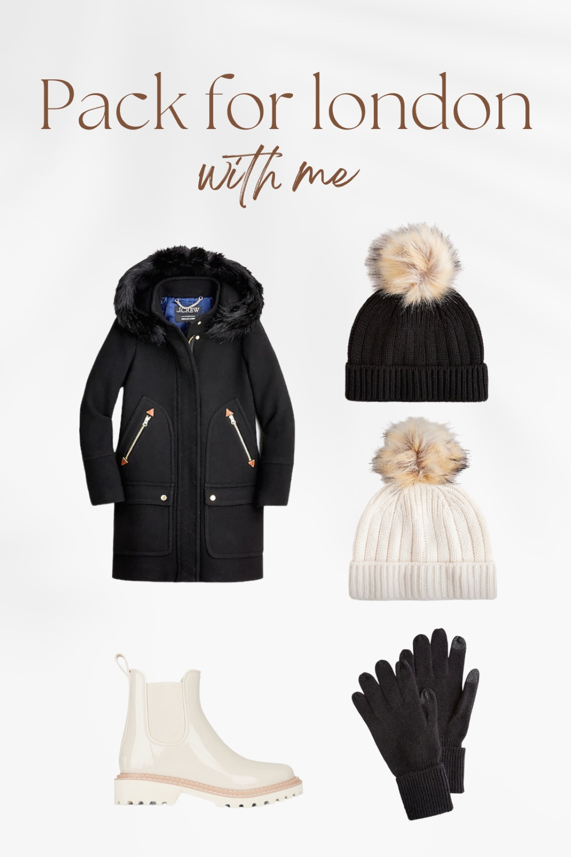 London calling! I’m so excited for a little trip and I’m packing some cold weather essentials! Plus some rain boots to stay dry!
#wintercoat #parka #beanies #gloves #rainboots #europeanvacation

#LTKtravel #LTKSeasonal #LTKeurope