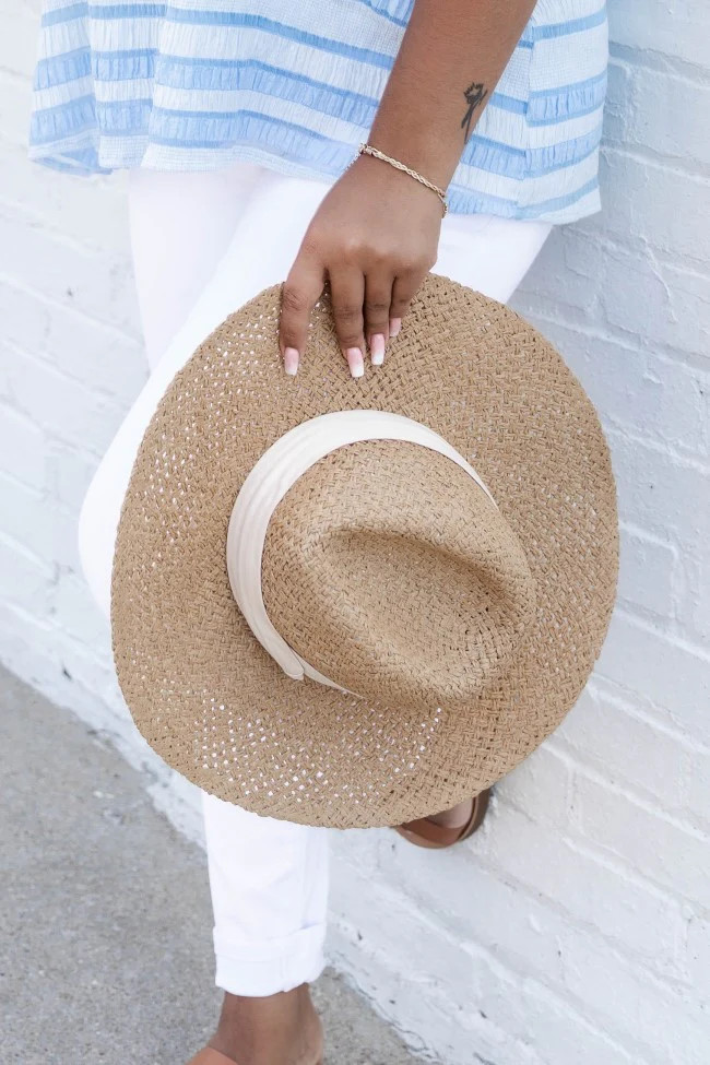 Truest Meaning Ivory Ribbon Straw Hat | Pink Lily