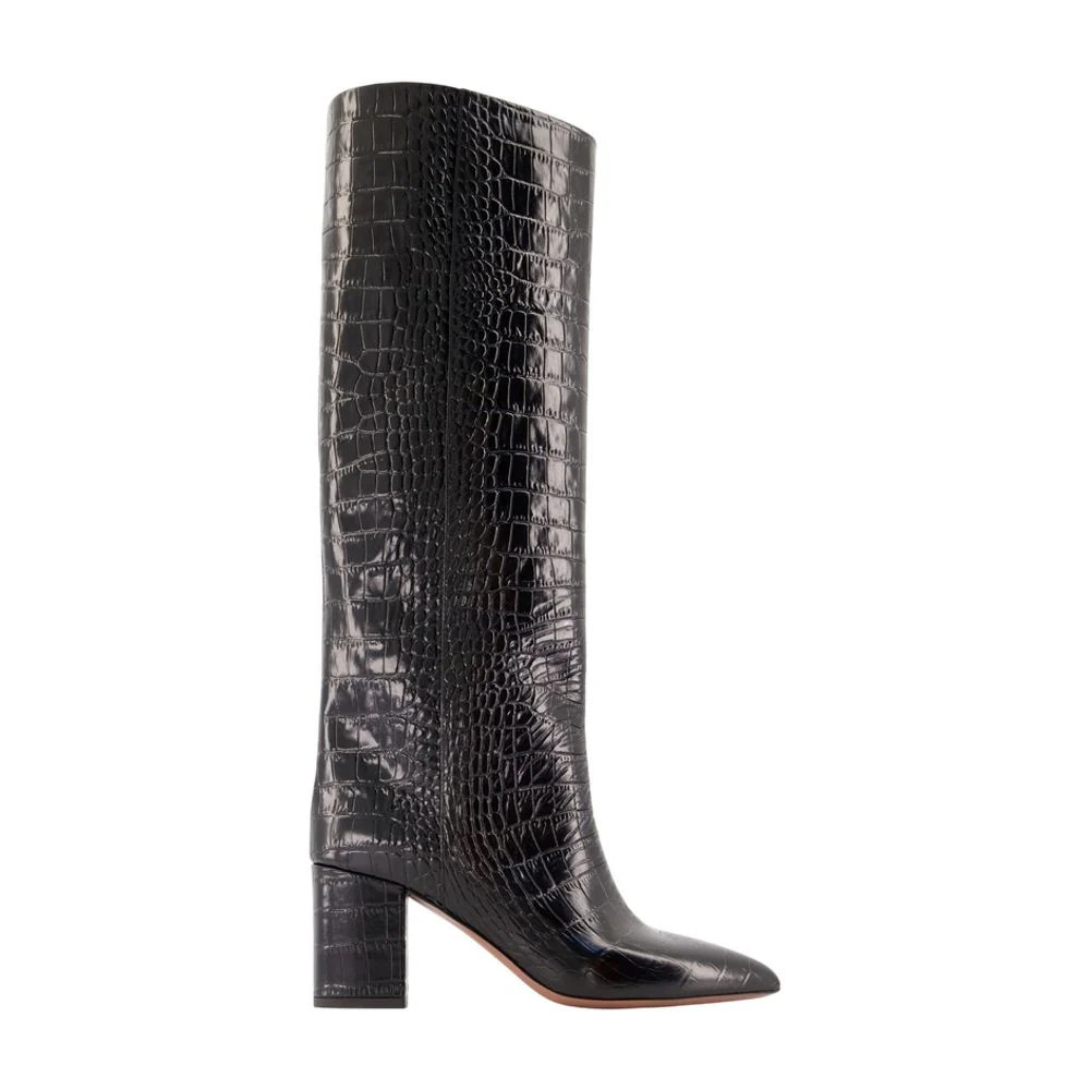 Paris Texas Crocodile-Embossed Calfskin Boot — Black | Italist Inc.
