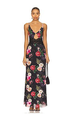AFRM Elyse Dress in Noir Summer Rose from Revolve.com | Revolve Clothing (Global)