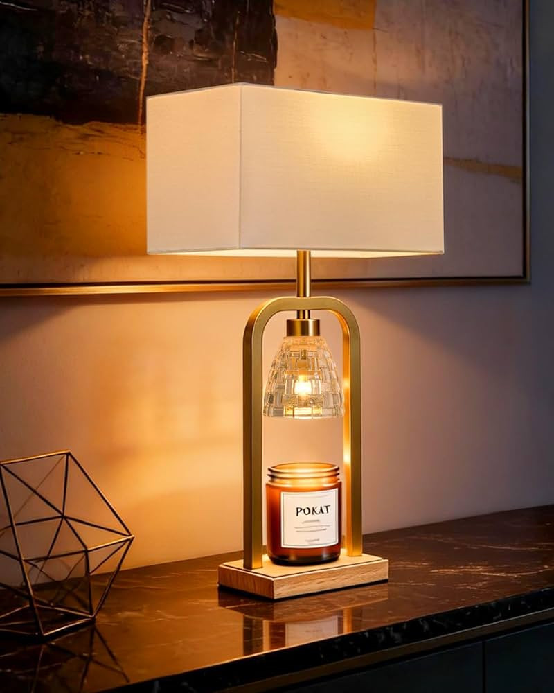 PoKat Electric Candle Warmer Lamp Gold, Lamp Candle Warmer with Timer Dimmer, Wax Light Warming T... | Amazon (US)