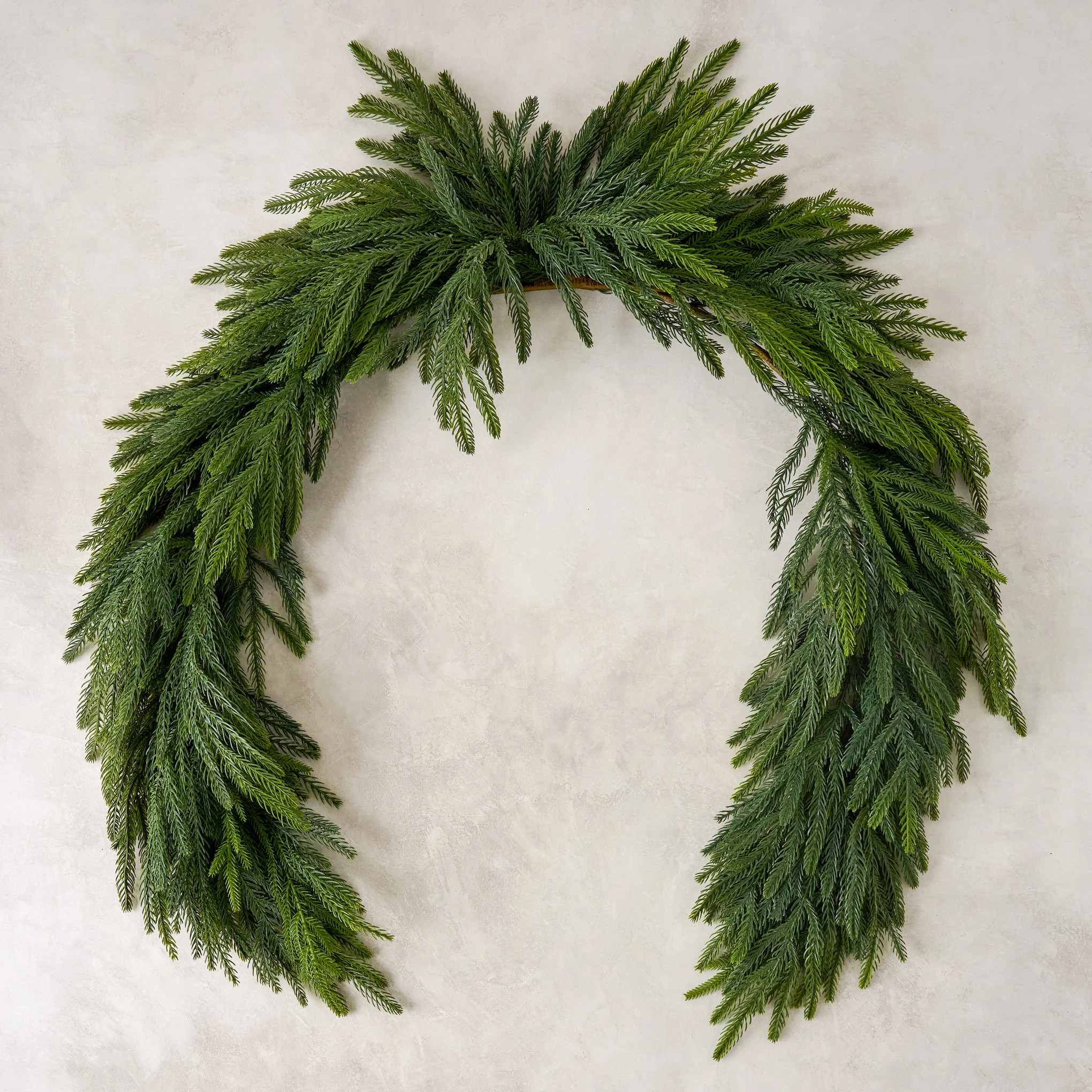 Real Touch Norfolk Pine Mantel Swag - 72" | Magnolia