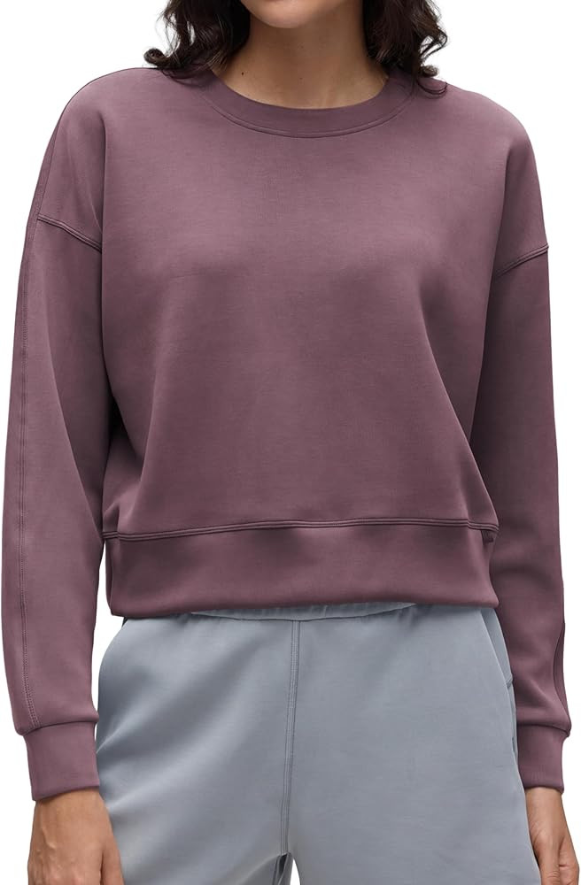 CRZ YOGA SoftAura Pullover Sweatshirt for Women - Crewneck Workout Casual Basic Fall Sweat Shirts | Amazon (US)
