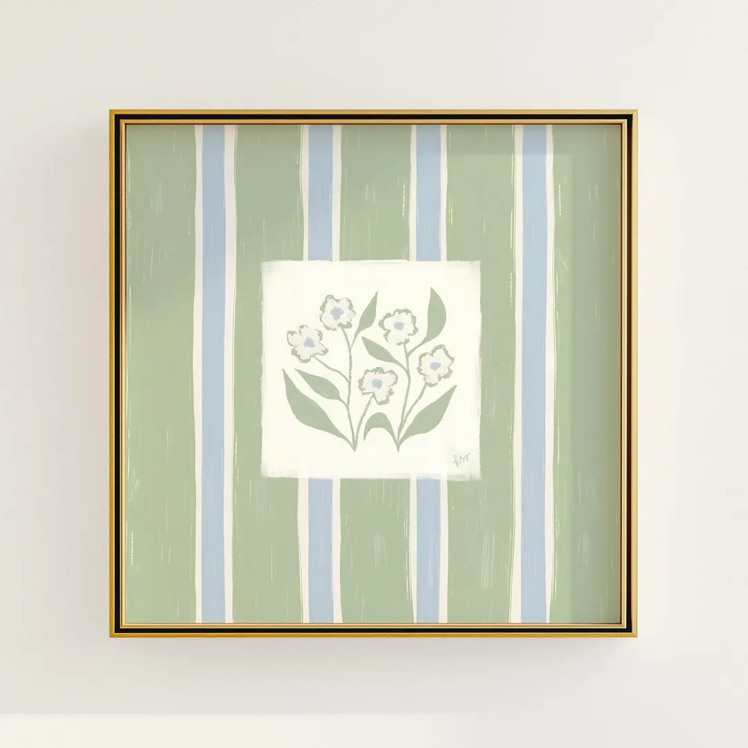 Modern Southern Floral Wall Art | Light Blue Botanical Print Digital Download | Preppy Grandmille... | Etsy (US)