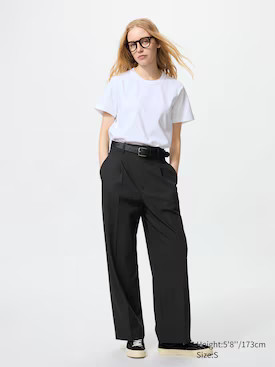 WOMEN'S PLEATED WIDE PANTS (SINGLE TUCK) | UNIQLO AU | Uniqlo Australia