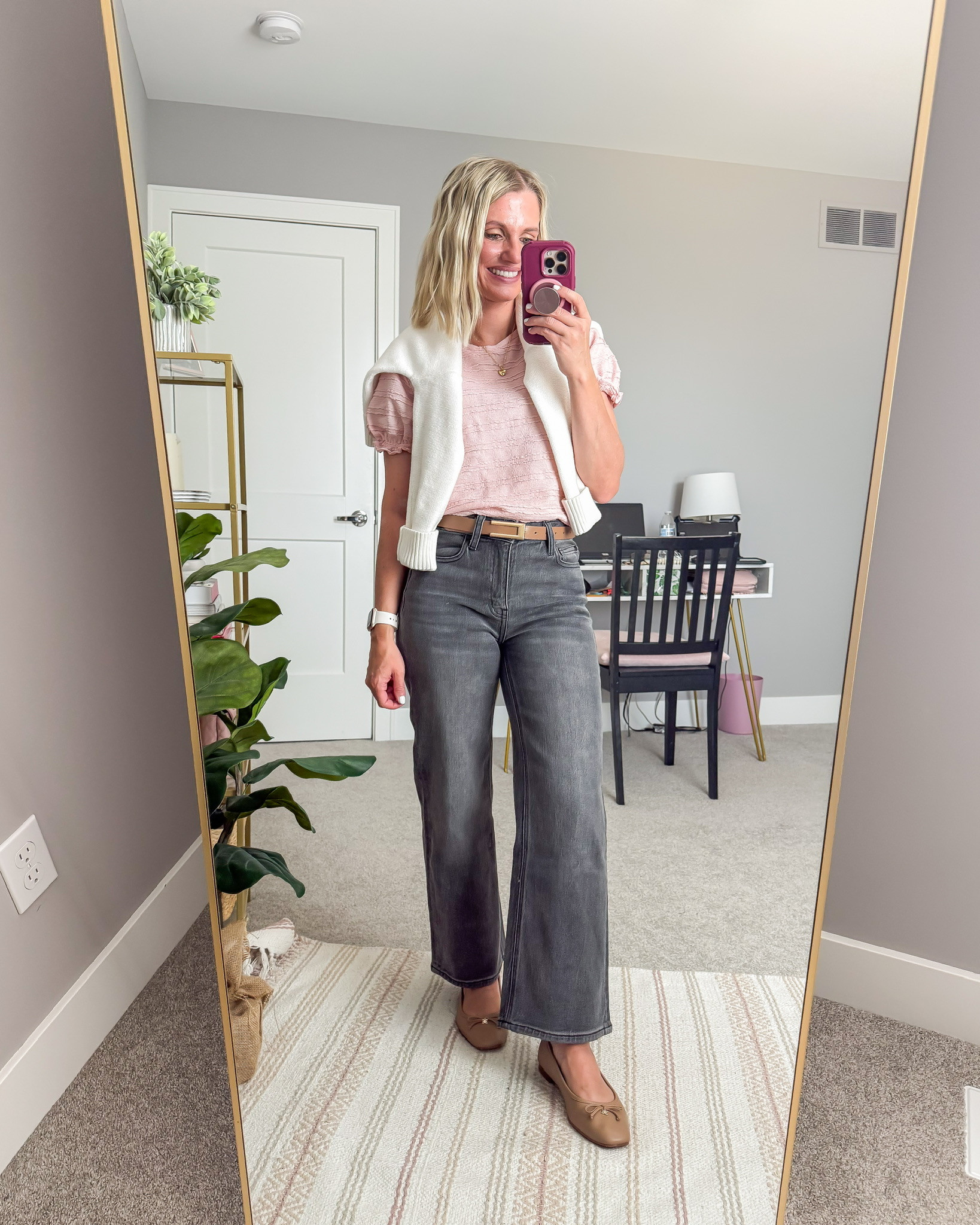 Teacher outfit idea with grey jeans.

#LTKootd #LTKPetite #LTKWorkwear