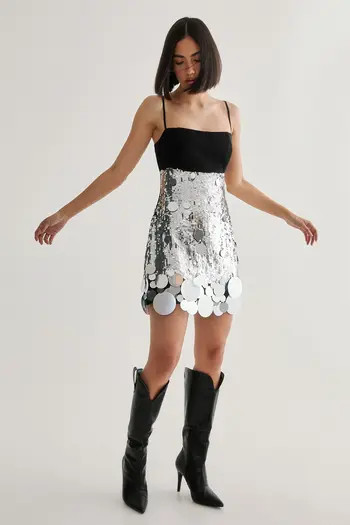 NASTY GAL Sequin Disc Hem Sleeveless Mini Dress | Nordstrom | Nordstrom