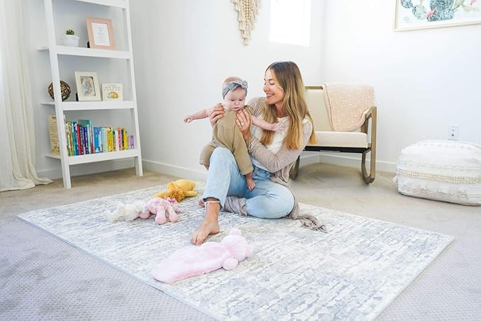 Famokids Baby Play Mat, Tummy Time Mat - Medium - 4' x 6' Designer Expandable Interlocking Soft F... | Amazon (US)