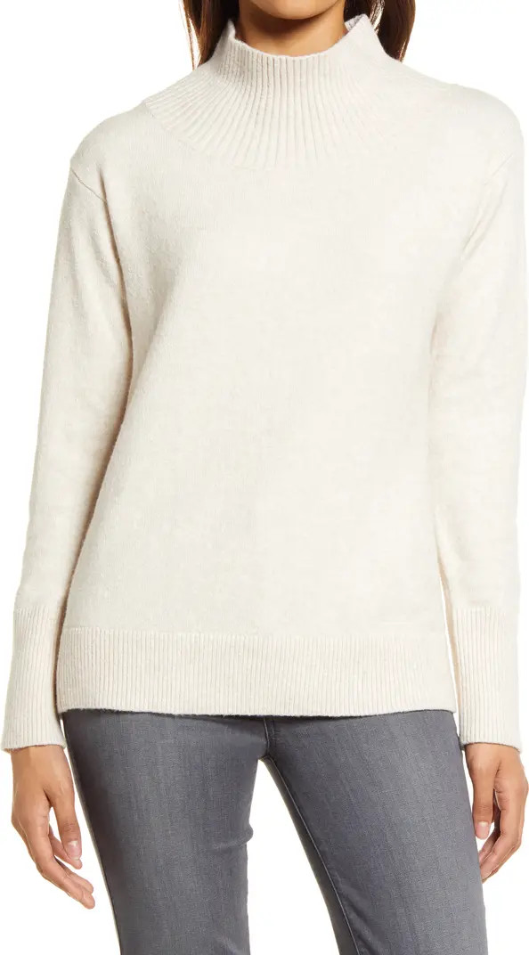 Caslon® Funnel Neck Cotton Blend Sweater | Nordstrom | Nordstrom