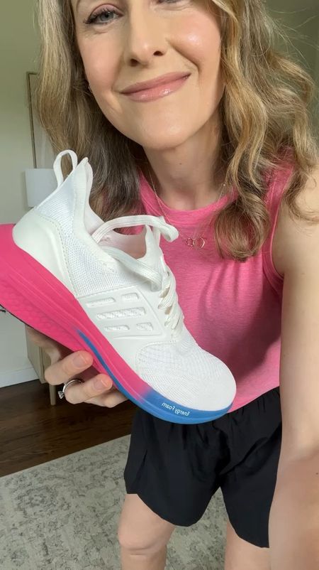 Walmart sneakers for $23, flexible and light as a feather. I went down a half size. I use these for light indoor workouts or running errands and they’re very comfy. #walmartfashion 

#LTKFitness #LTKFindsUnder50
