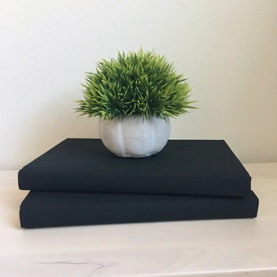 Set of 2 Black Coffee Table Books| BookShelf Decor|Staging Books|Neutral ShelfDecor|Black Fabric ... | Etsy (US)