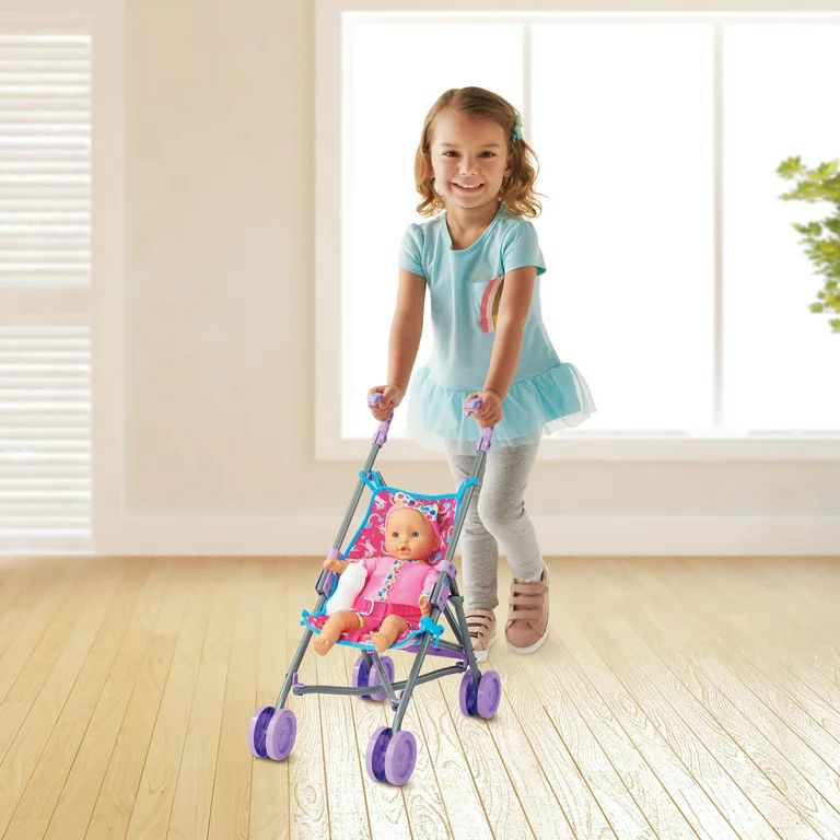 Kid Connection 10-Piece Baby Doll & Stroller Set, Light Skin Tone - Walmart.com | Walmart (US)