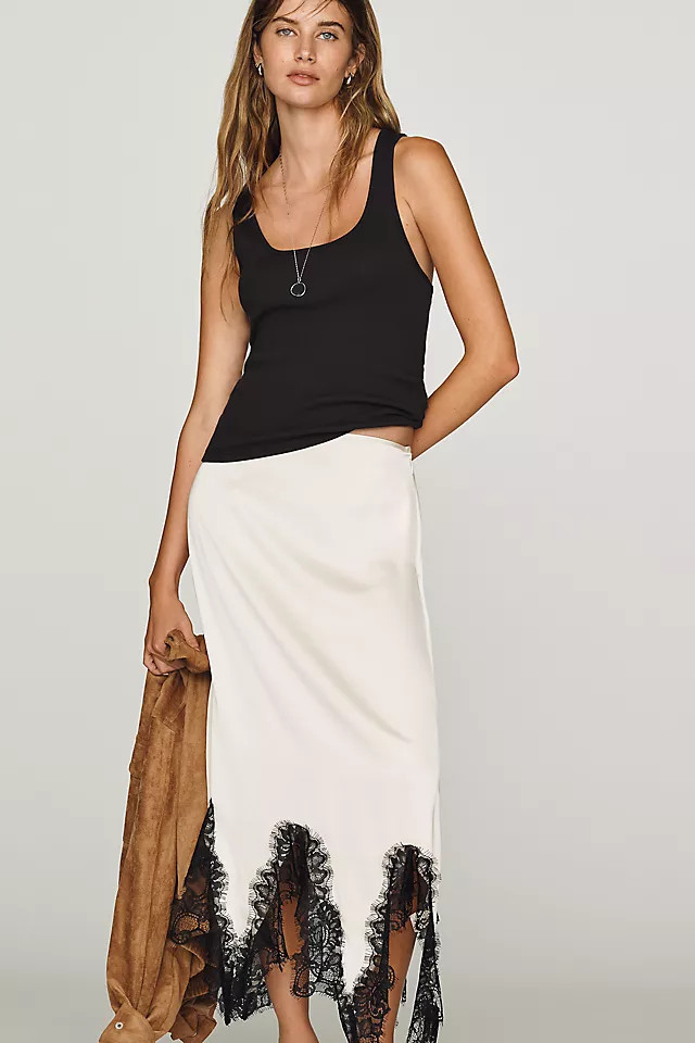 Lucia Satin Midi Skirt | Anthropologie (US)