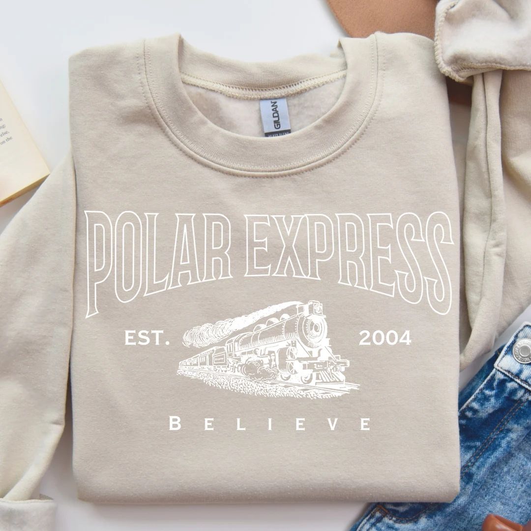 Polar Express Train Christmas Sweater Crewneck - Etsy | Etsy (US)